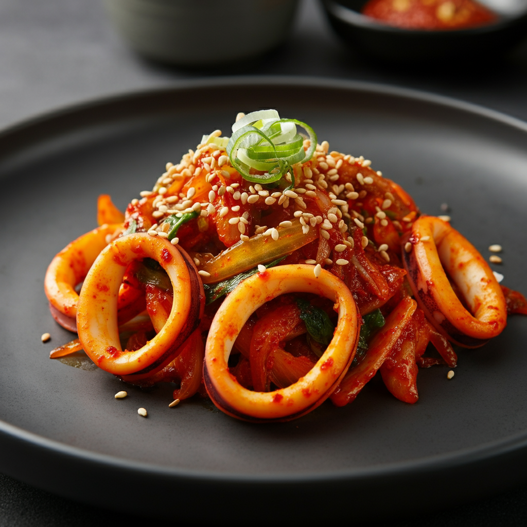 오징어볶음 (Ojingeo Bokkeum): Spicy Korean Stir-Fried Squid
