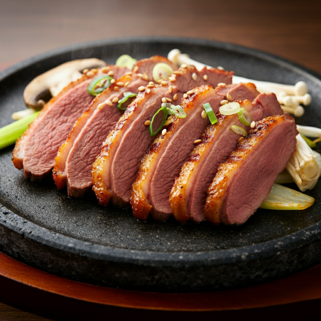 오리불고기 (Samgyupsal Style Grilled Duck Bulgogi)